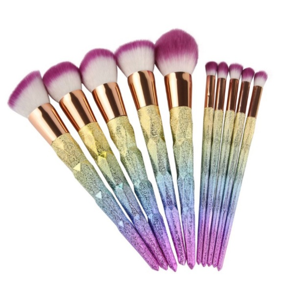 NEW 10pc Diamond Makeup Brush Set - Picture 2 of 3